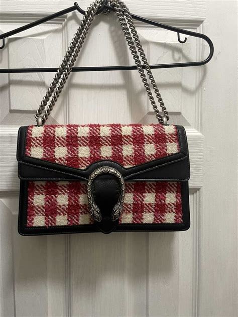 gucci purse with gingham bow